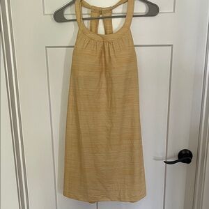 Prana Strappy Sundress in Pale Yellow Stripe